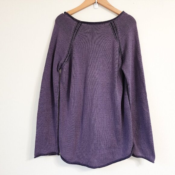 Vtg Calvin Klein Women's Knit Sweater Top Boat Neck Knit Plum Sz L/G Whimsigoth - Picture 6 of 12